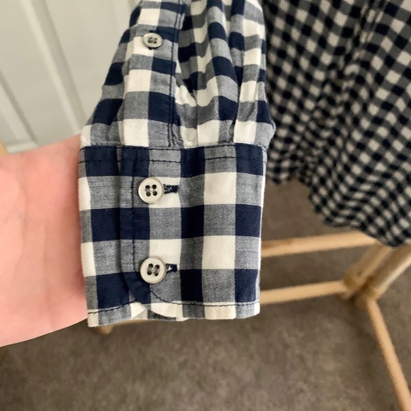 J Crew Navy & White Gingham Button Down - Picture 3 of 5